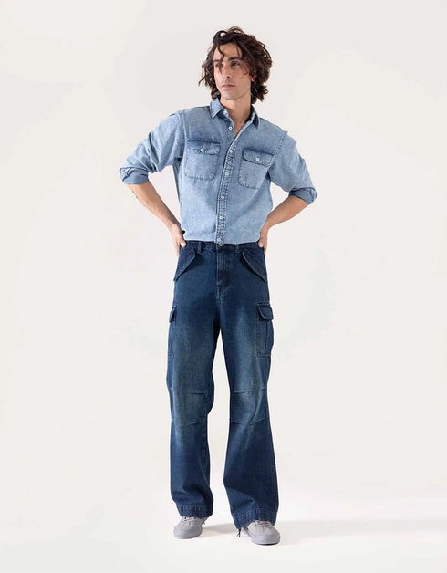 DENIM BUTTON DOWN SHIRT